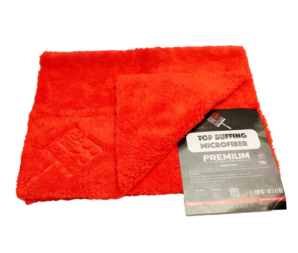 BROTHERS Ultimate Super Plush Drying Red Microfiber Towel 40*60 cm / فوطة تلميع مايكروفايبر قطيفة حمراء (للبوليش) 40*60 سم ماركة براذرز