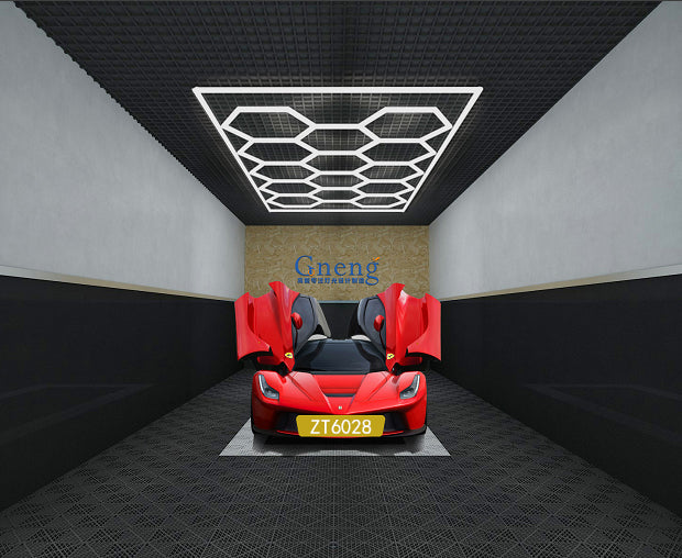 BROTHERS ZT1028 15PCs Hexagons Lighting System For Car Detailing & Washing Workshop / نظام اضاءة سقف سداسي (Hexagon) 15 خلية لمراكز الديتيلنج ماركة براذرز - موديل ZT1028
