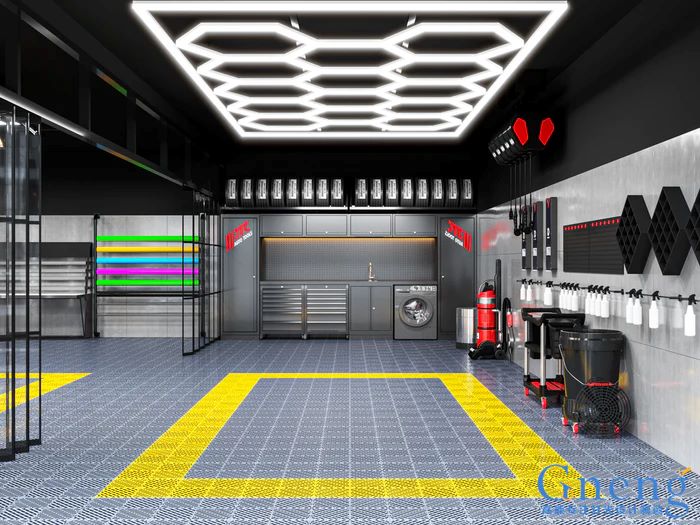 BROTHERS ZT1028 15PCs Hexagons Lighting System For Car Detailing & Washing Workshop / نظام اضاءة سقف سداسي (Hexagon) 15 خلية لمراكز الديتيلنج ماركة براذرز - موديل ZT1028