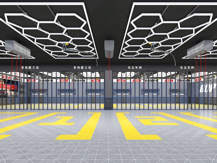 BROTHERS ZT1028 15PCs Hexagons Lighting System For Car Detailing & Washing Workshop / نظام اضاءة سقف سداسي (Hexagon) 15 خلية لمراكز الديتيلنج ماركة براذرز - موديل ZT1028