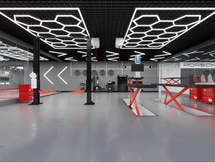 BROTHERS ZT1028 15PCs Hexagons Lighting System For Car Detailing & Washing Workshop / نظام اضاءة سقف سداسي (Hexagon) 15 خلية لمراكز الديتيلنج ماركة براذرز - موديل ZT1028
