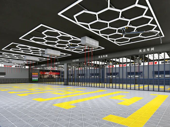 BROTHERS ZT1028 15PCs Hexagons Lighting System For Car Detailing & Washing Workshop / نظام اضاءة سقف سداسي (Hexagon) 15 خلية لمراكز الديتيلنج ماركة براذرز - موديل ZT1028