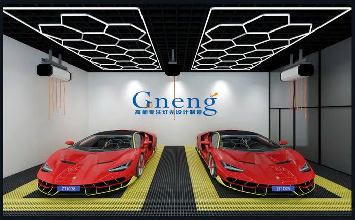 BROTHERS ZT6028 14PCs Hexagons Lighting System For Car Detailing & Washing Workshop / نظام اضاءة سقف سداسي (Hexagon) 14 خلية (اطار مستطيل) ماركة براذرز - موديل ZT6028
