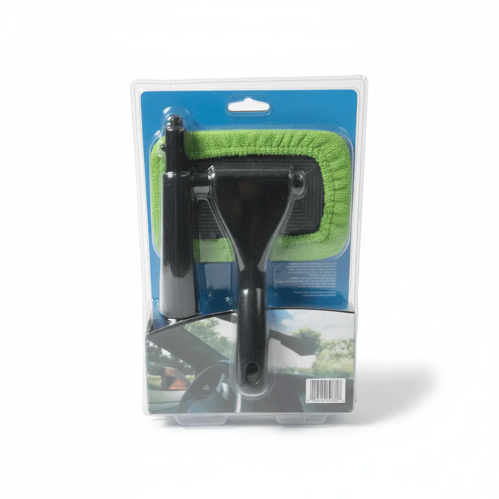 BROTHERS Windshield Glass Wiper With 2 Towels / ممسحة تنظيف زجاج السيارة الداخلية مع 2 فوطة مايكروفايبر ماركة براذرز