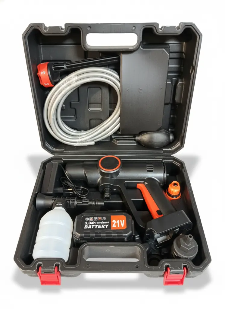BROTHERS P21V Portable Cordless High Pressure Washer 21V / Li-ion 4000mAh مسدس غسيل ضغط عالي ماركة براذرز موديل P21V محمولة شحن بطارية - 21 فولت 60 بار (للاستخدام الشخصي)