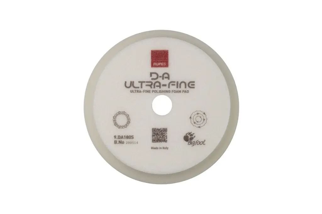 RUPES D-A Ultra-Fine White Foam Polishing Pad 150mm 5 Inch / سفنجة تلميع فائقة النعومة دول اكشن ماركة روبيس موديل D-A Ultra-Fine ايطالي - مقاس 5 بوصة (لون أبيض)