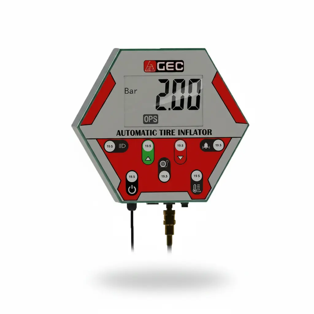 GEC W100 Digital Tire Inflator – Automatic Wall-Mounted Air Dispenser / جهاز تزويد كاوتش ديجيتال اوتوماتيك ماركة جي اي سي موديل W100 ضغط 10 بار