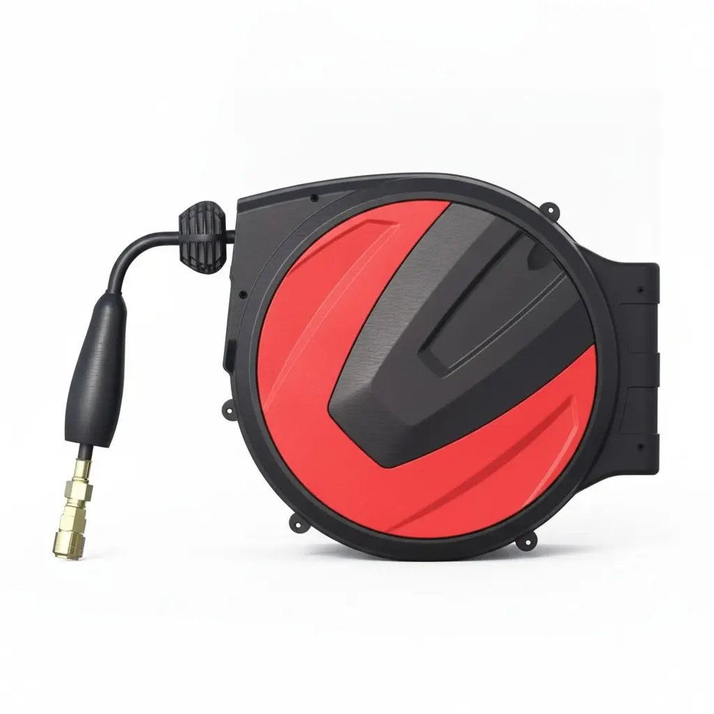 BROTHERS Retractable Air Hose Reel 20M With Quick Couplers (Heavy Duty) / بكرة خرطوم هواء 20 متر (سحب الي) مع وصلات سريعة ماركة براذرز