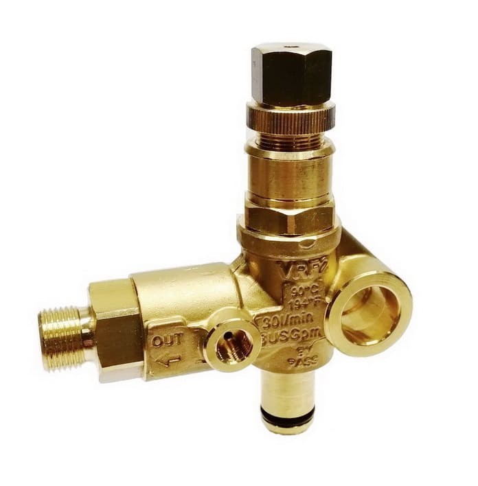 MV VRF2 Brass Unloader Valve By-pass Without Knob 220Bar 30L/Min (3/8 Inch)